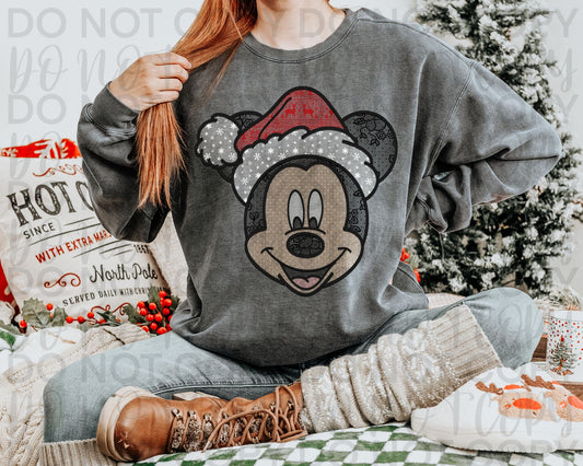 Mouse Christmas Faux lace