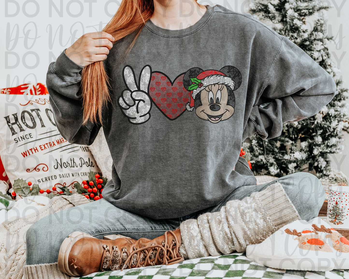 Girl mouse Christmas peace love