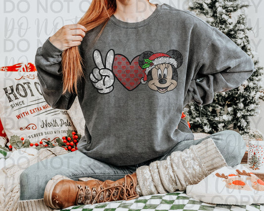 Girl mouse Christmas peace love