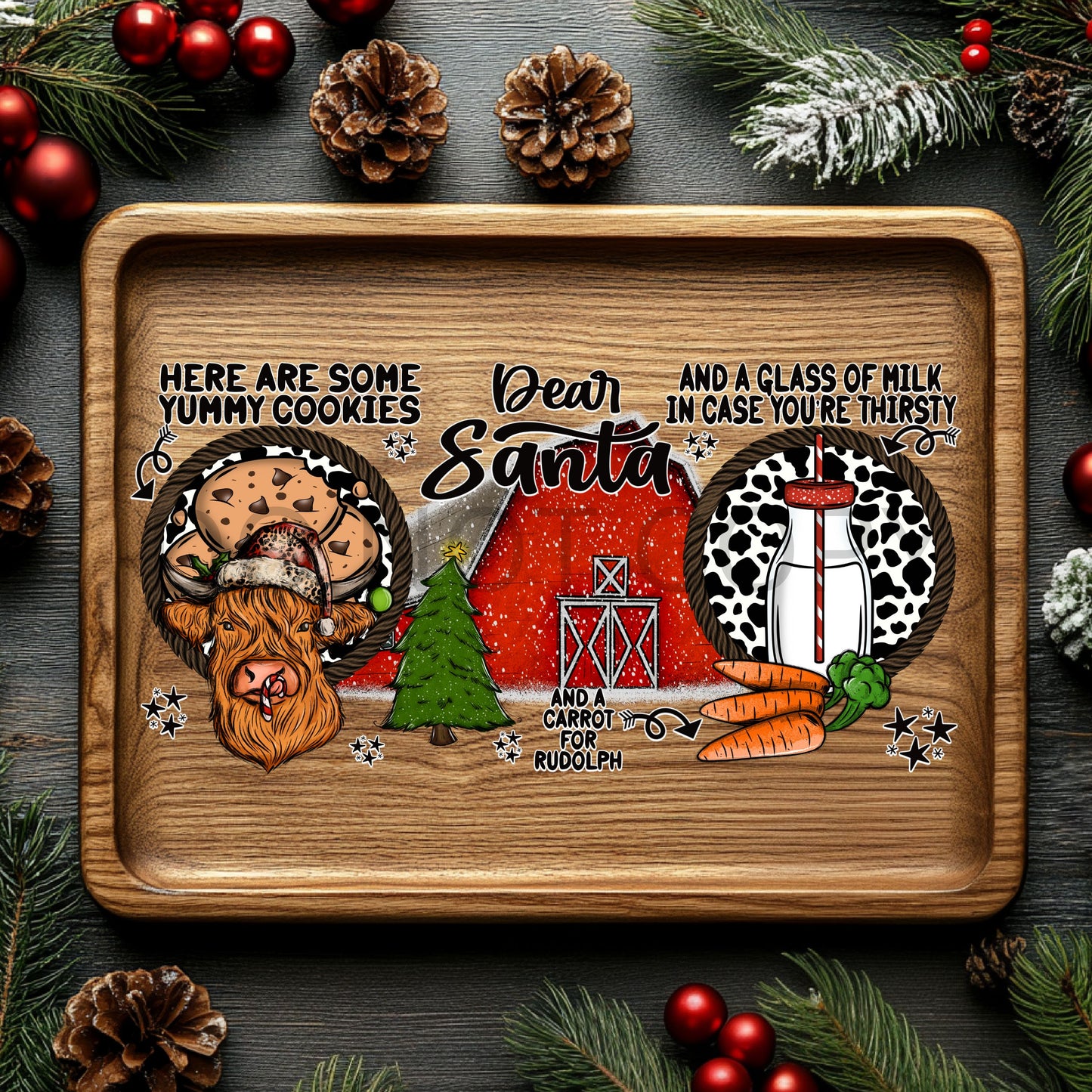 Country Christmas Cookie Tray