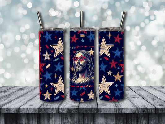 RED WHITE REDEEMED TUMBLER