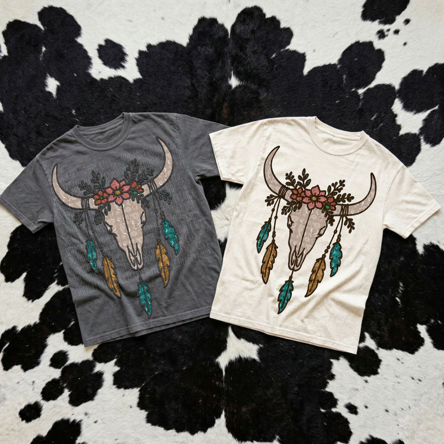 Faux lace bull skull
