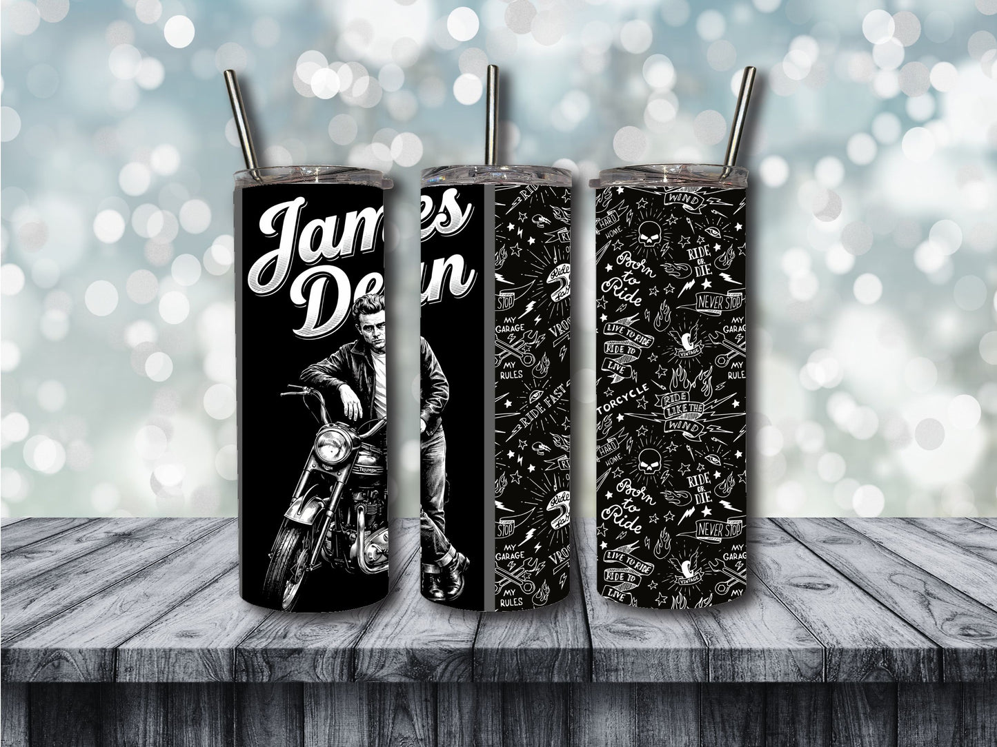 JD white tumbler