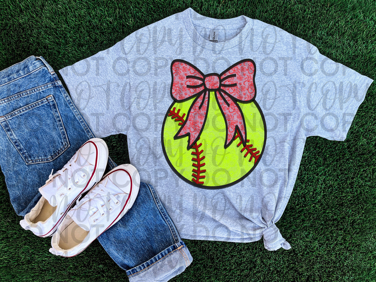 Softball w/bow floral