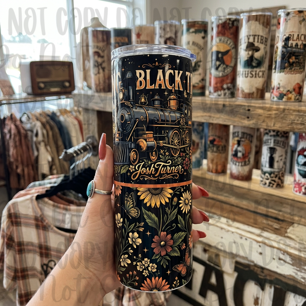 LONG BLACK TRAIN TUMBLERS 2 OPTIONS