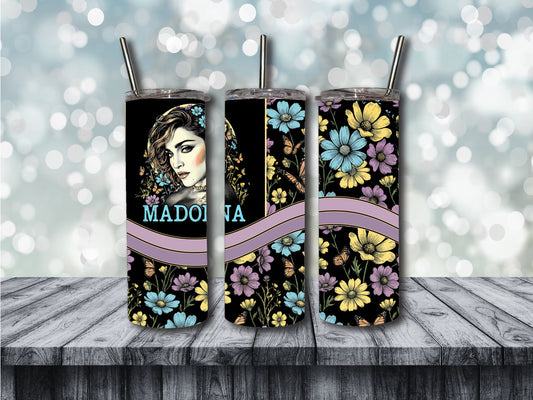 FLORAL COLOR AND MONOCHROME MA-DONNA TUMBLERS