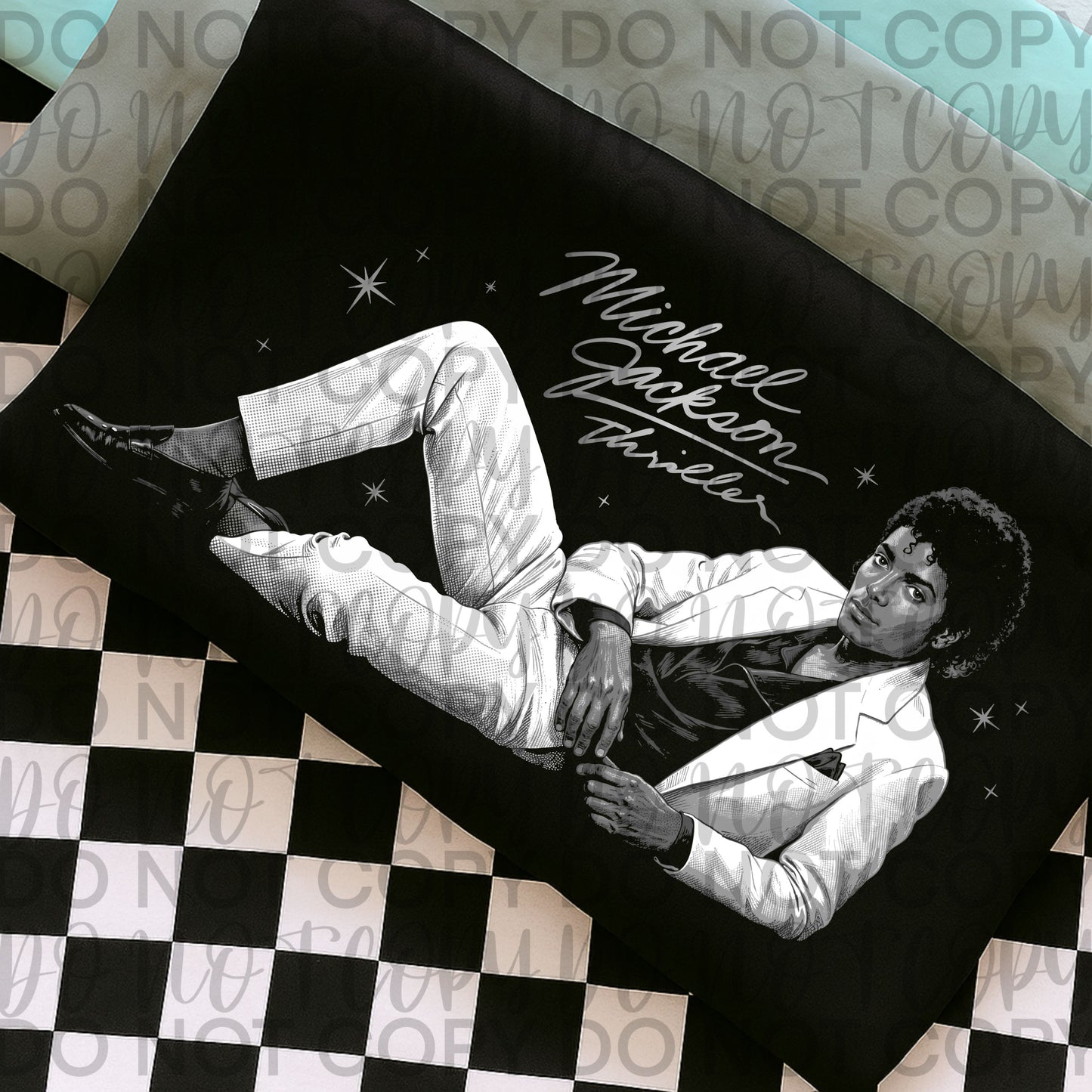 MJ THRILLER MONOCHROME- dark tees only