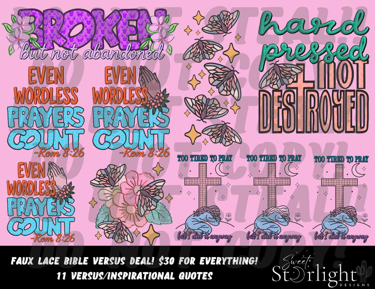 11 Faux Lace Bible Versus Bundle