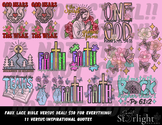 11 Faux Lace Bible Versus Bundle