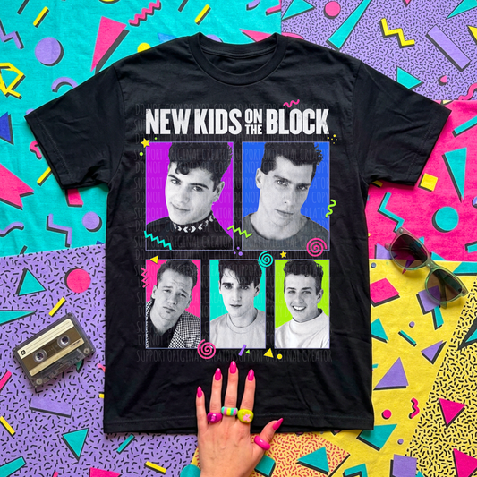 DARK TEES ONLY! HALFTONE NKOTB 90S