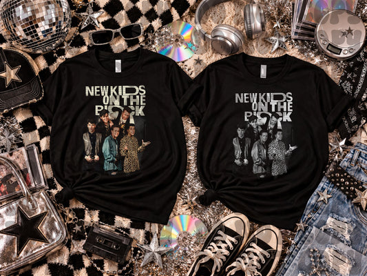 DARK TEES ONLY! HALFTONE Halftone NKOTB color and monochrome