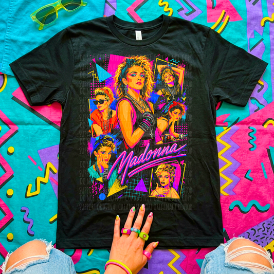 NEON COLLAGE MA-DONNA- DARK TEES ONLY!