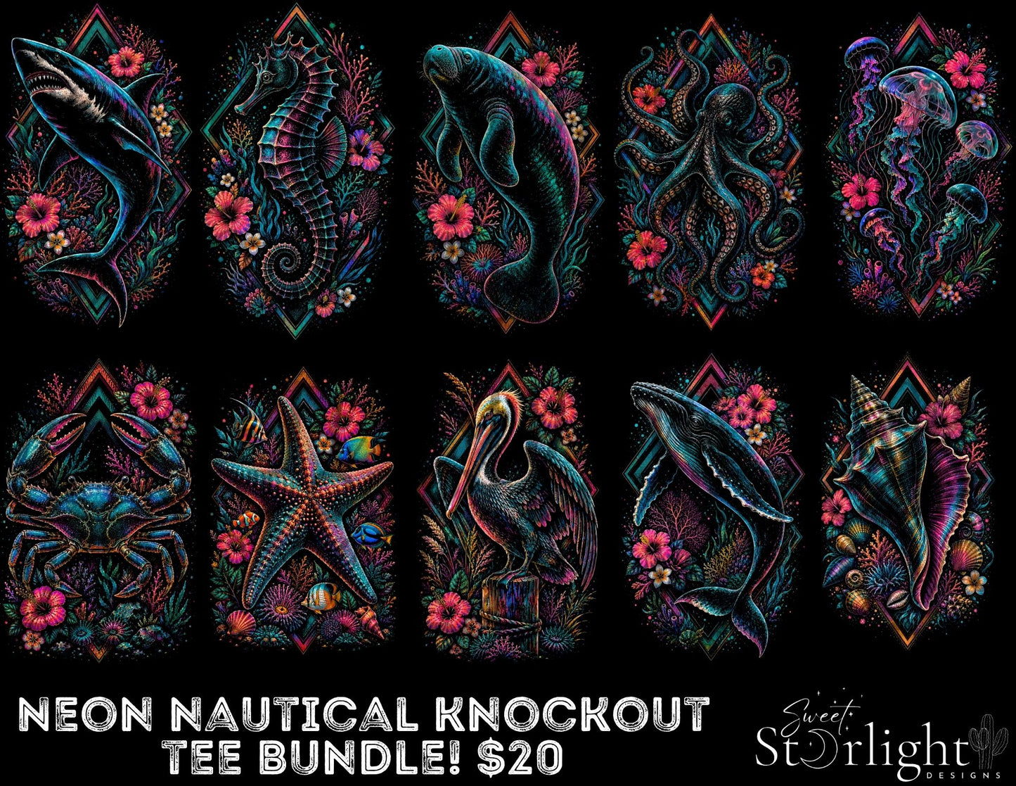 Neon Nautical Knockout Tee Bundle