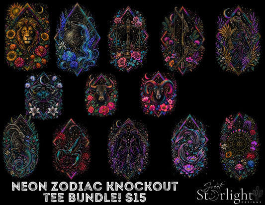 Neon Zodiac Knockout Tee Bundle