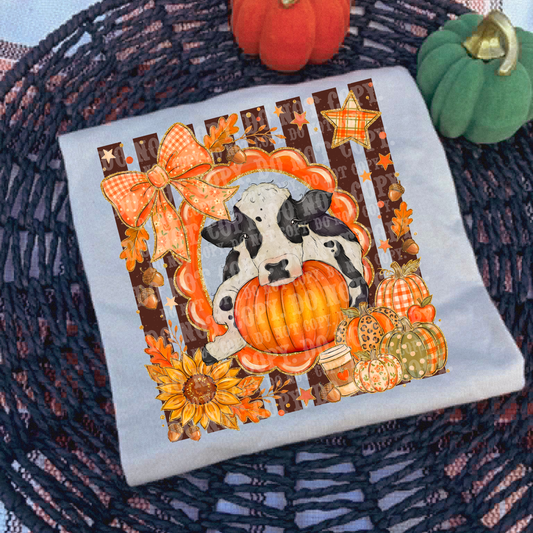 Preppy Fall Cow