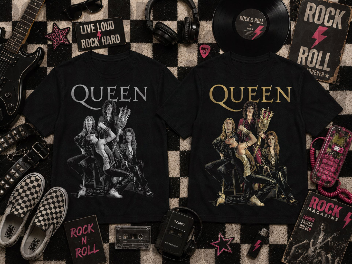 Qu$$N color and monochrome- DARK TEES ONLY!