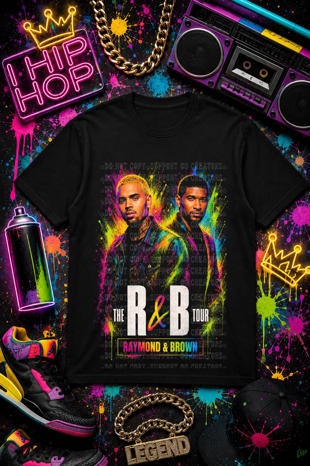 R&B Neon- Dark tees only!