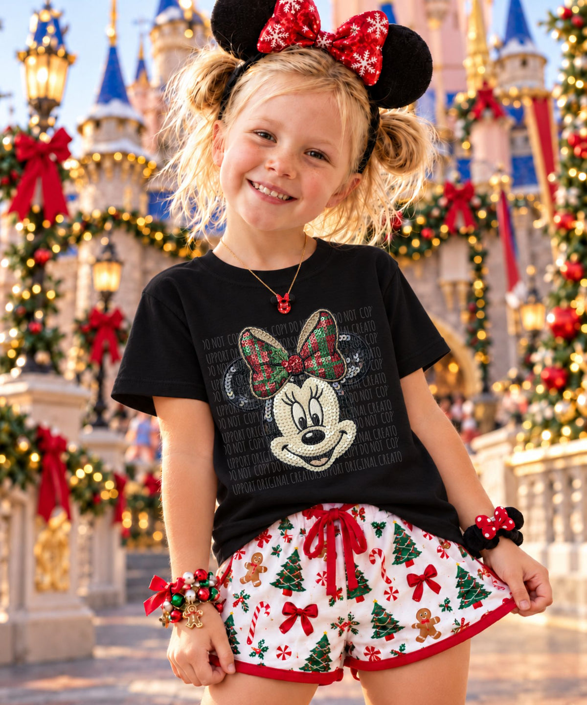 GIRL MOUSE CHRISTMAS Sequin