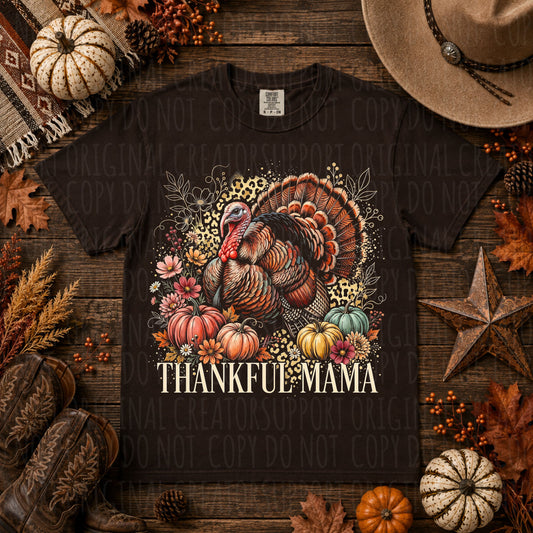 Dark tees only! Halftone Thankful Mama