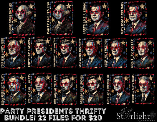 Party Presidents Thrifty Tee Bundle - dark tees