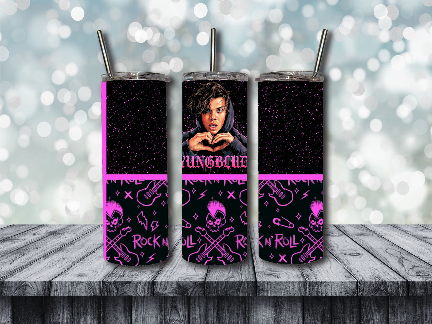 YB WHITE AND PINK TUMBLERS