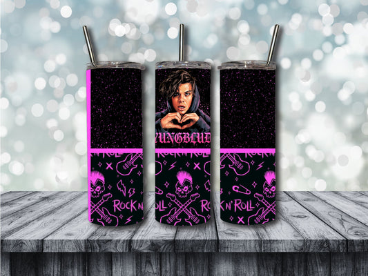 YB WHITE AND PINK TUMBLERS