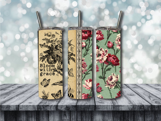 Bloom with grace tumbler
