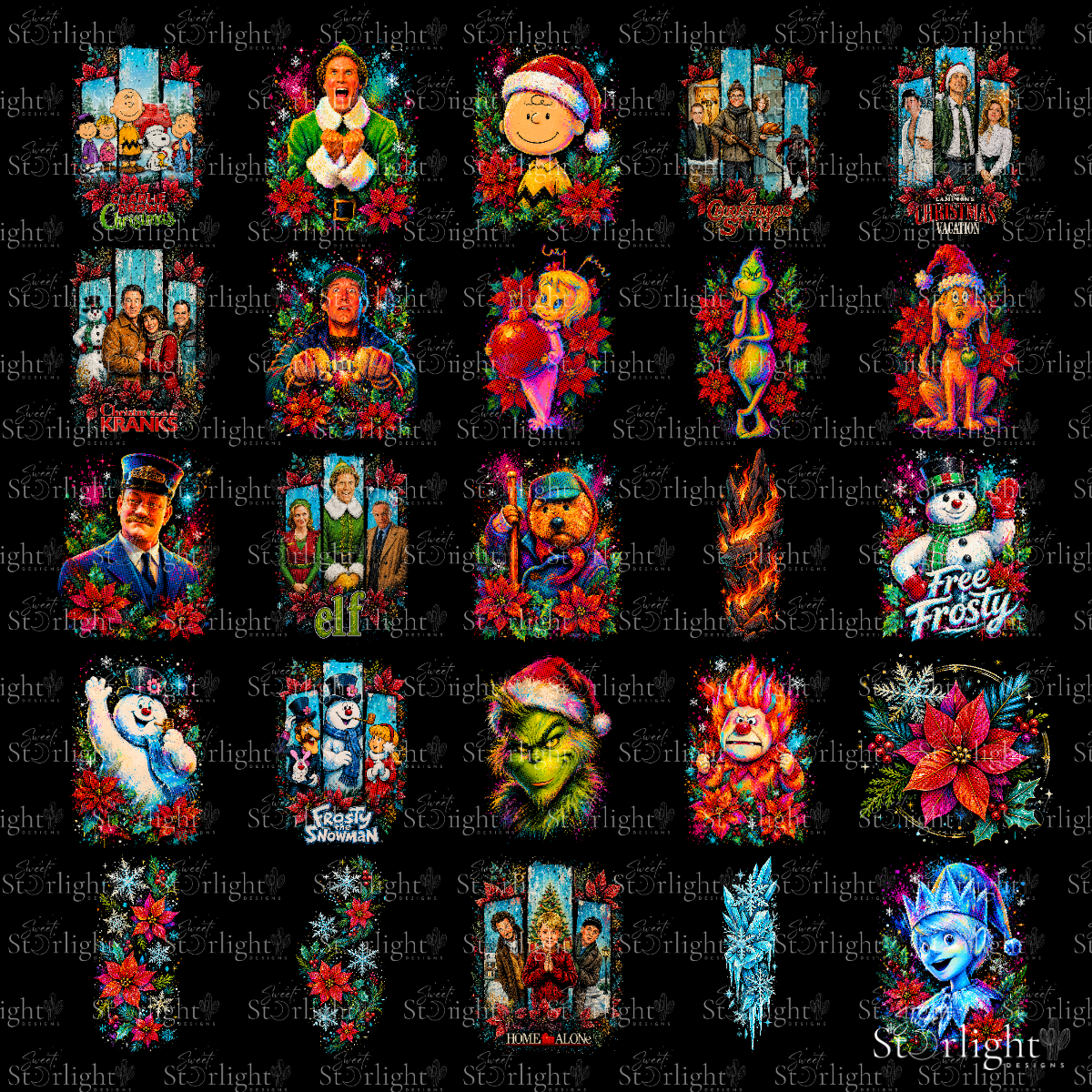 Holiday Halftone Tee Design Bundle