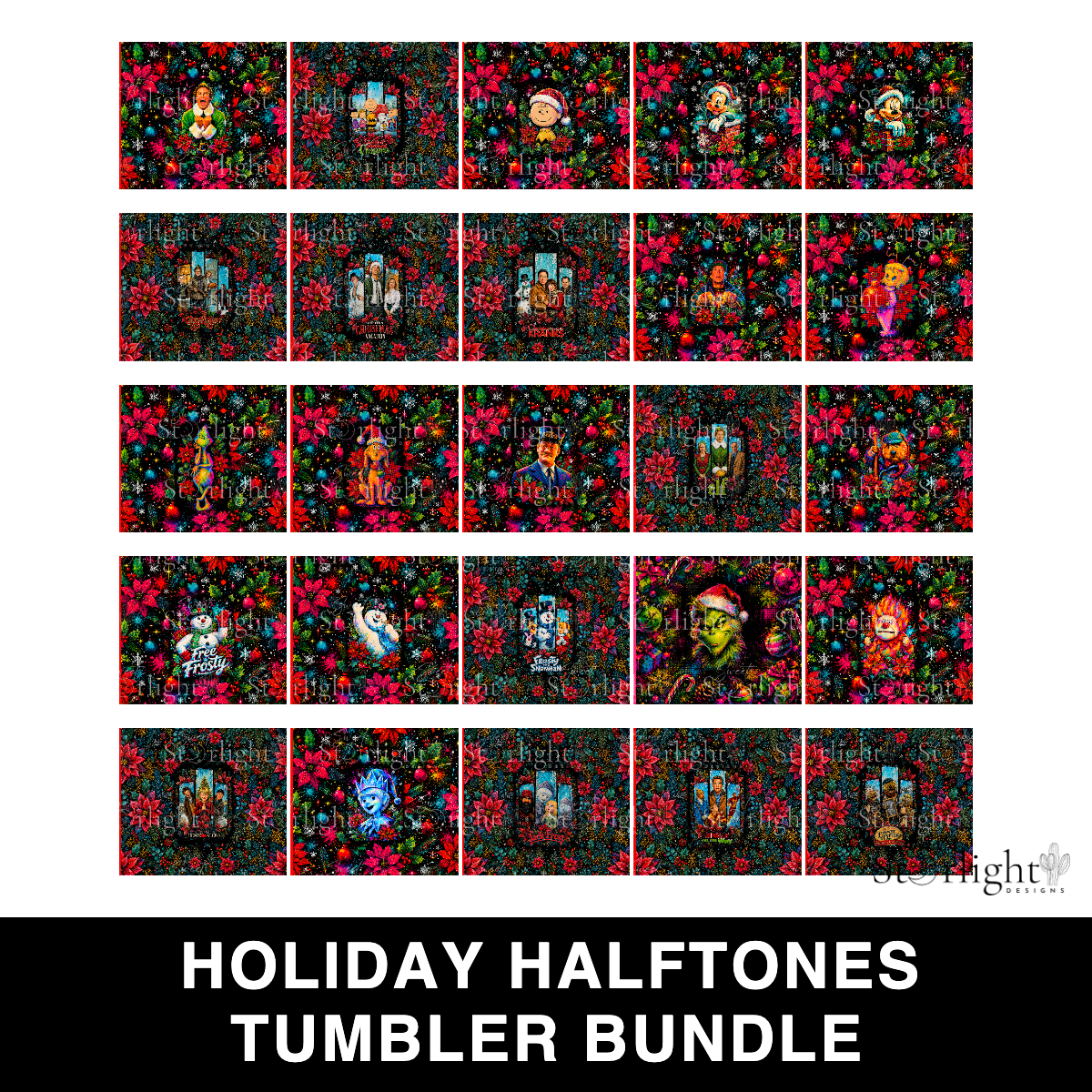 Holiday Halftone Tumbler Designs Bundle