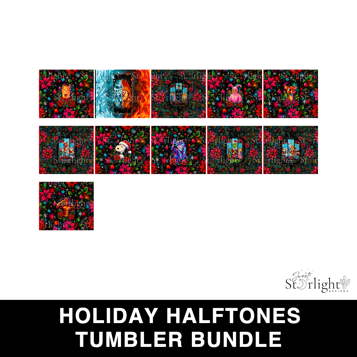 Holiday Halftone Tumbler Designs Bundle