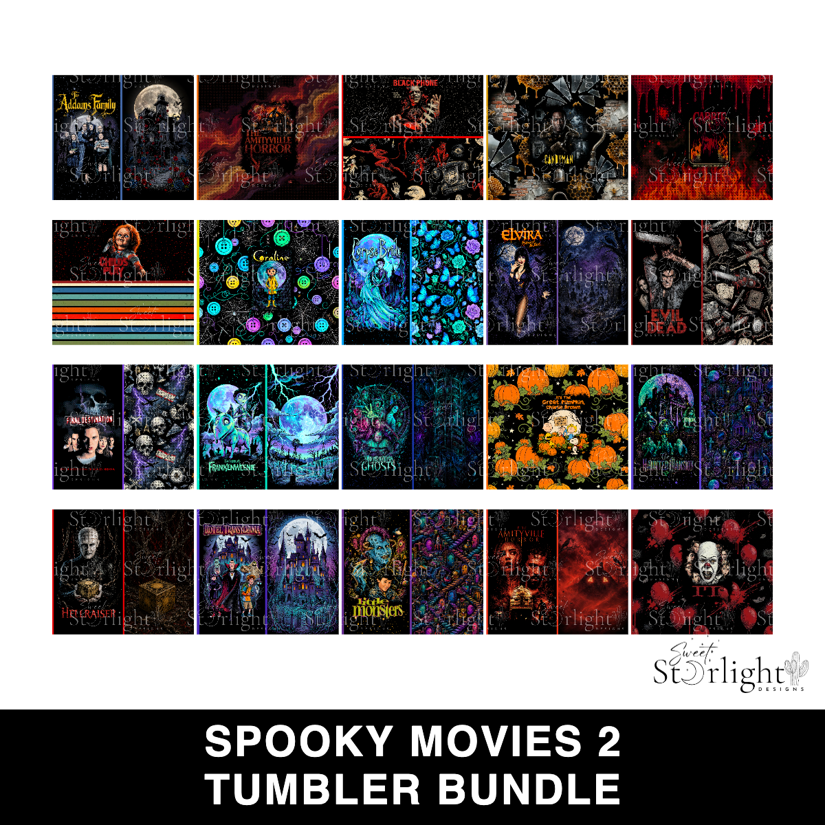 Spooky Movies 2 Tumbler Design Bundle