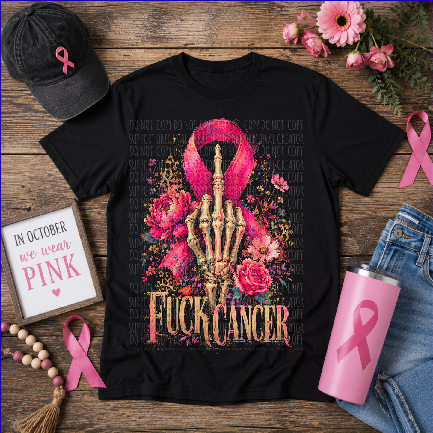 Dark tees only! Halftone Fuck Cancer