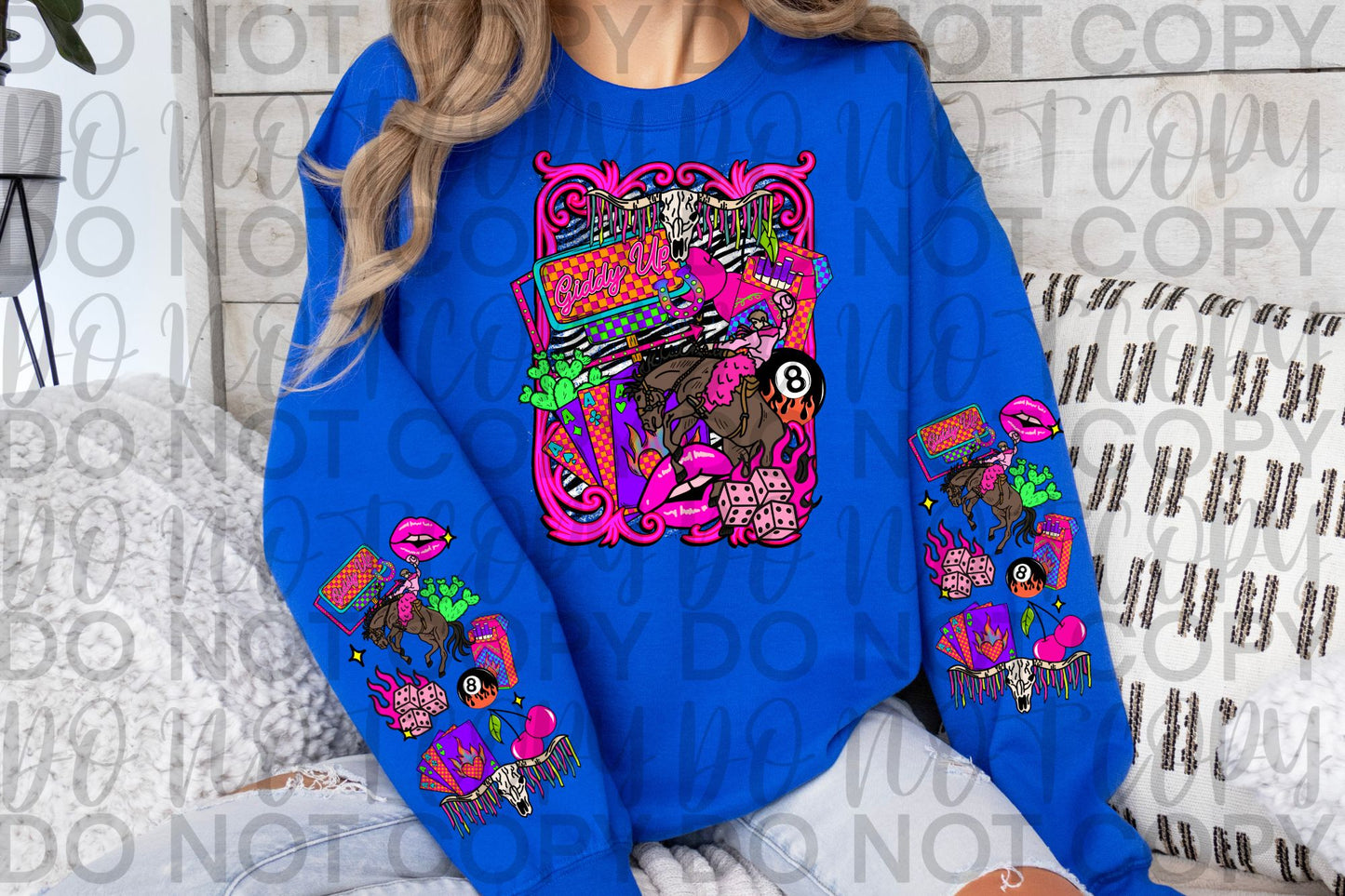 Giddy Up Collage Set- Tee Front, Sleeve, Seamless