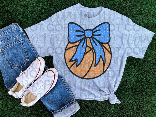 Basketball w/ blue bow heart lace