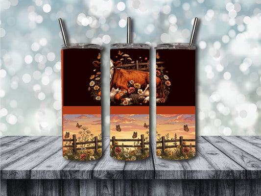 hereford cow tumbler