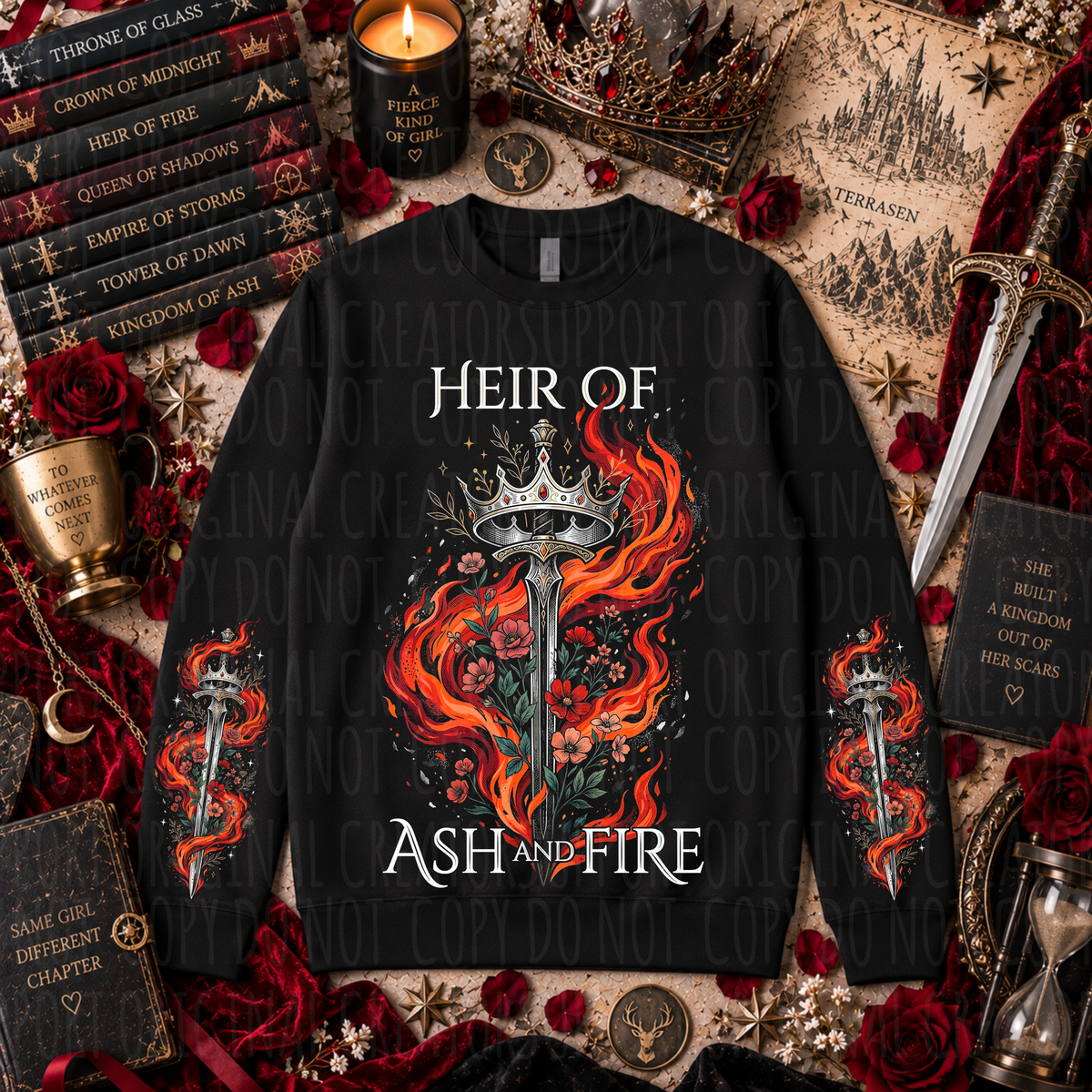Dark tees only! Halftone Heir of Ash and Fire