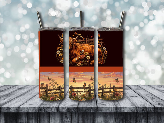 highland cow tumbler
