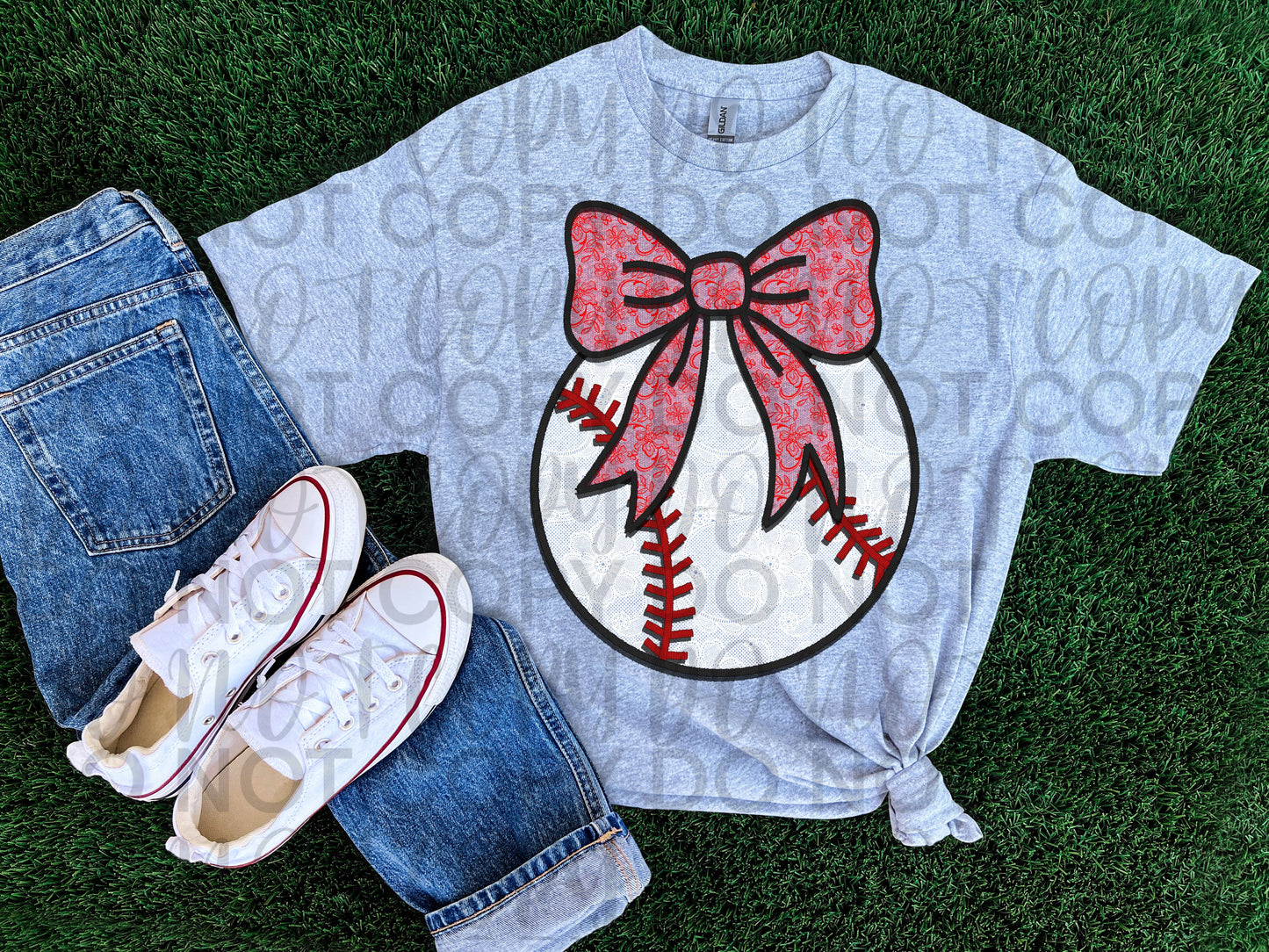 Lace baseball w/ bow floral