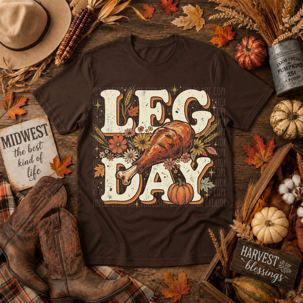 Dark tees only! Halftone Leg Day