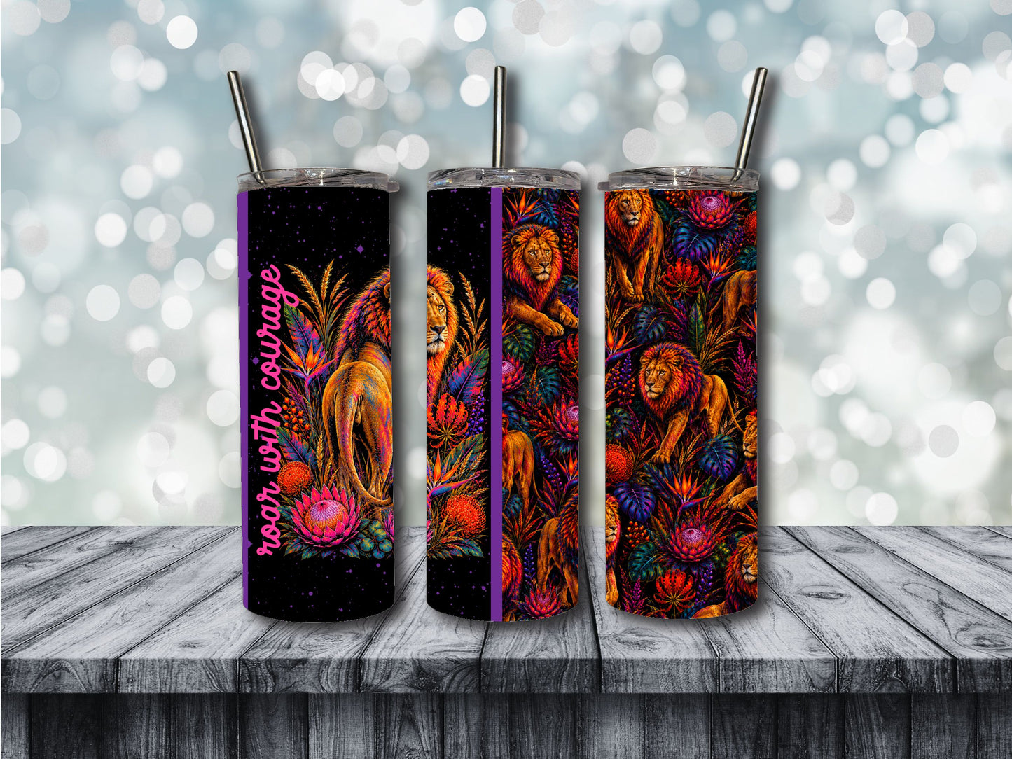roar with courage tumbler