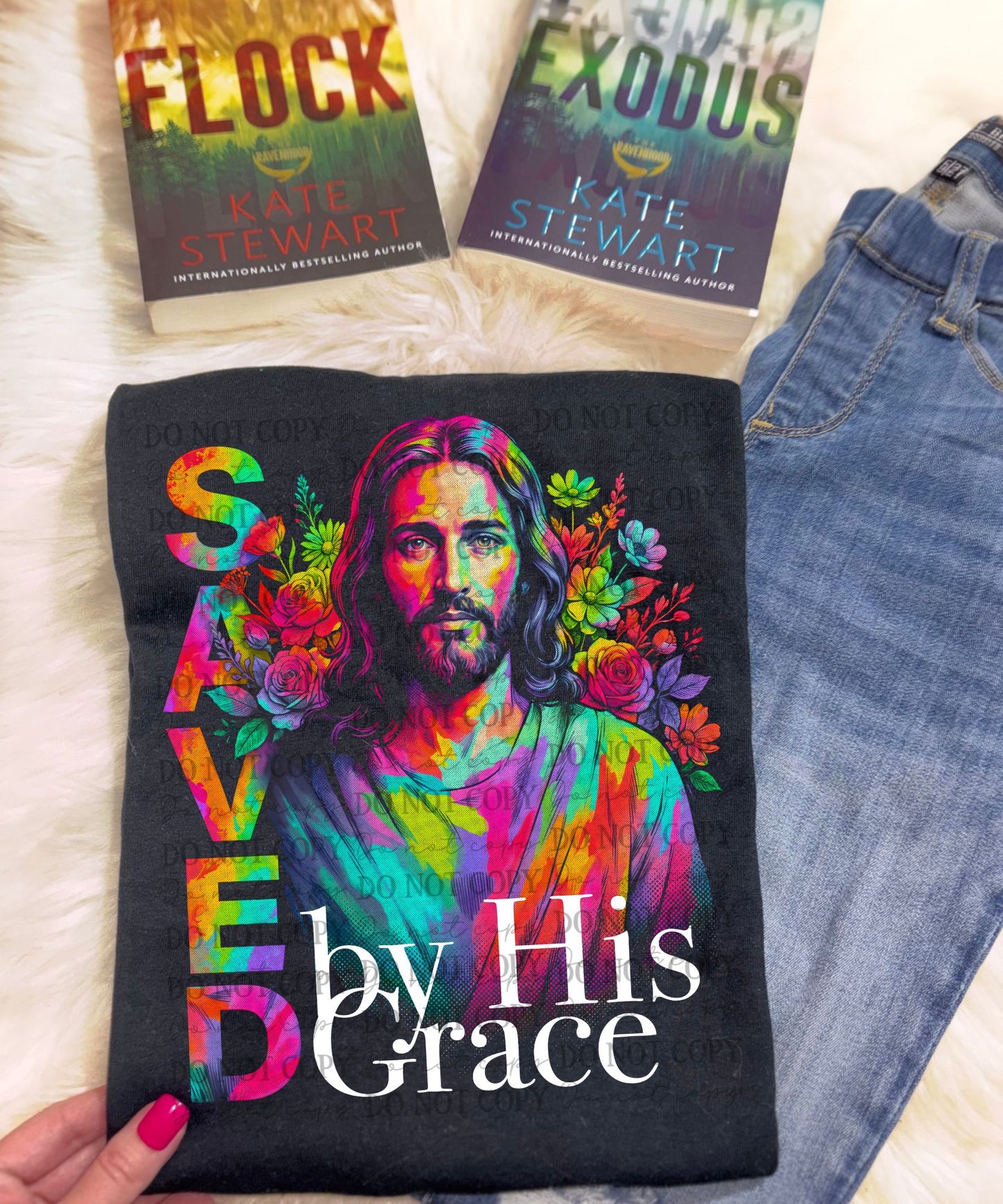 Saved By His Grace-dark tees only