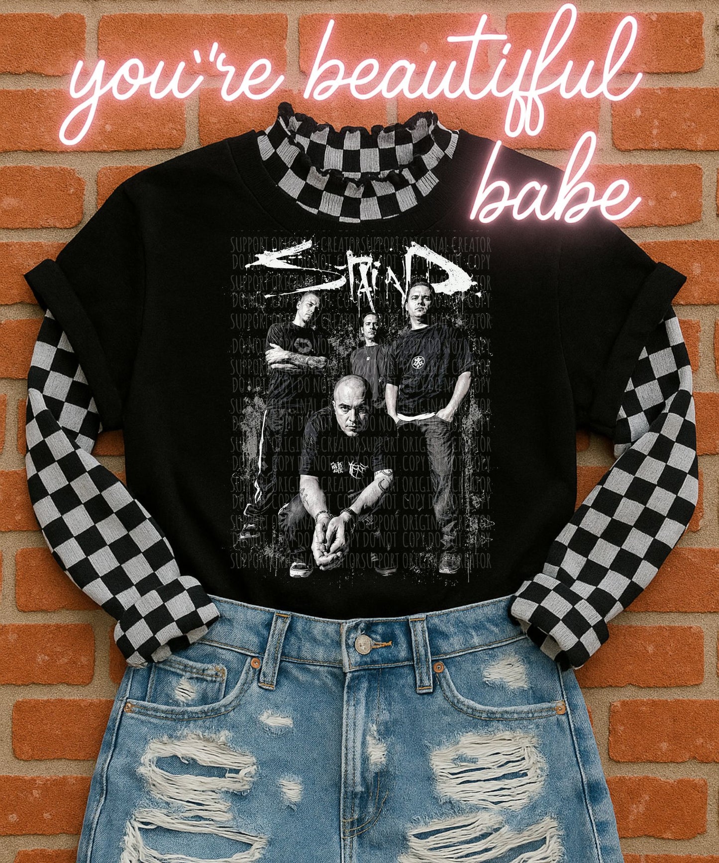 stained MONOCHROME DARK TEES ONLY