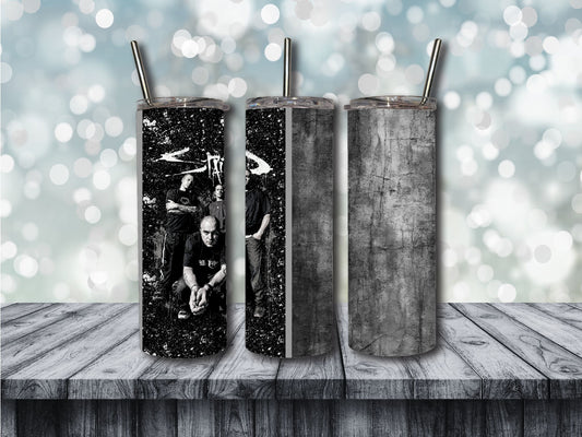 stained monochrome tumbler