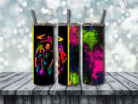 stained neon tumbler