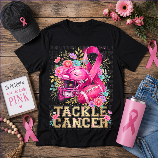 Dark tees only! Halftone Tackle Cancer
