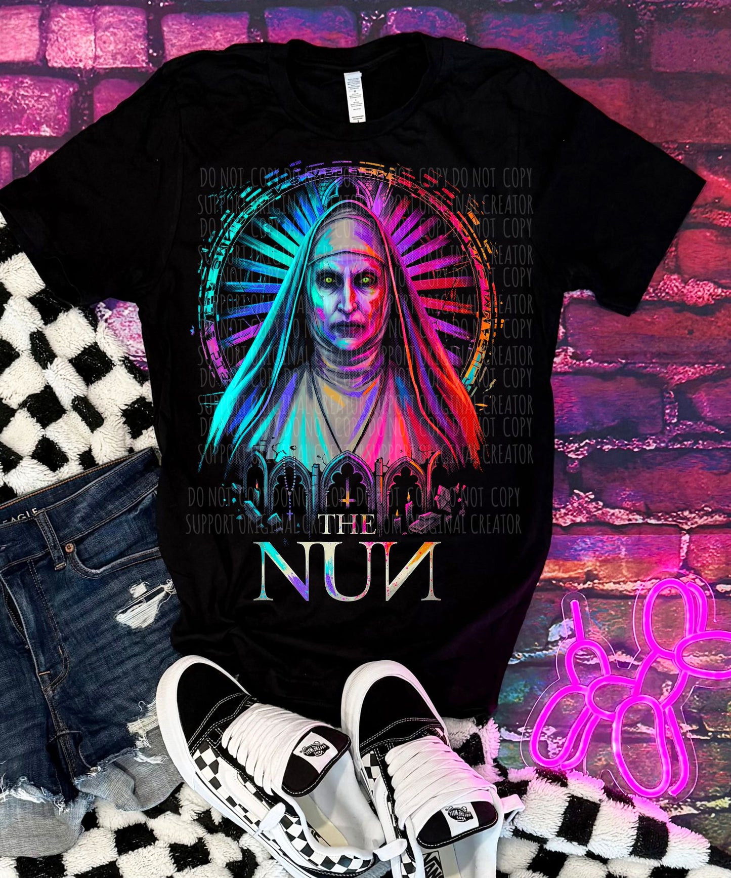 Dark tees only! Halftone Nun