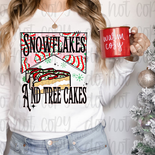 Snow & Christmas tree cake