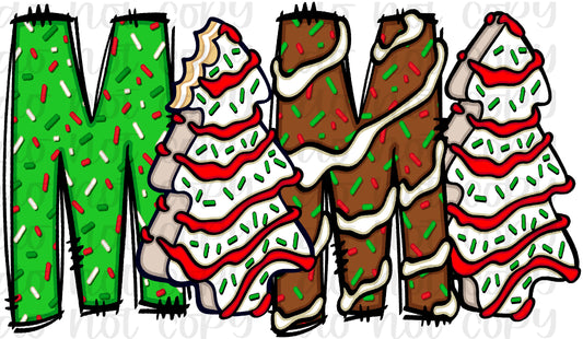 Mama Christmas tree cake green and brown