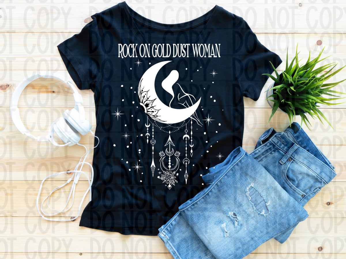 Rock on Gold Dust Woman Sublimation/DTF design