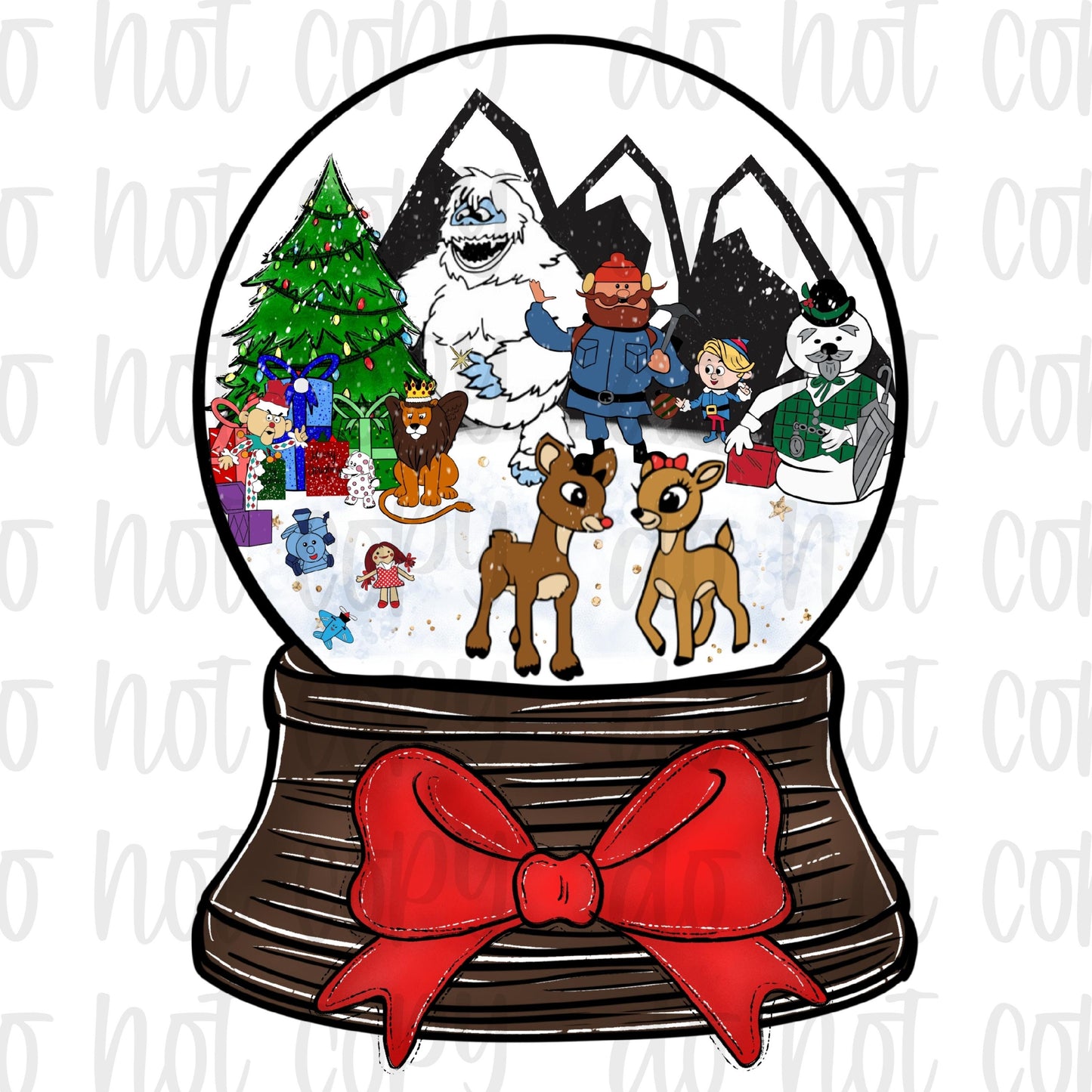 Famous reindeer inspired snow globe
